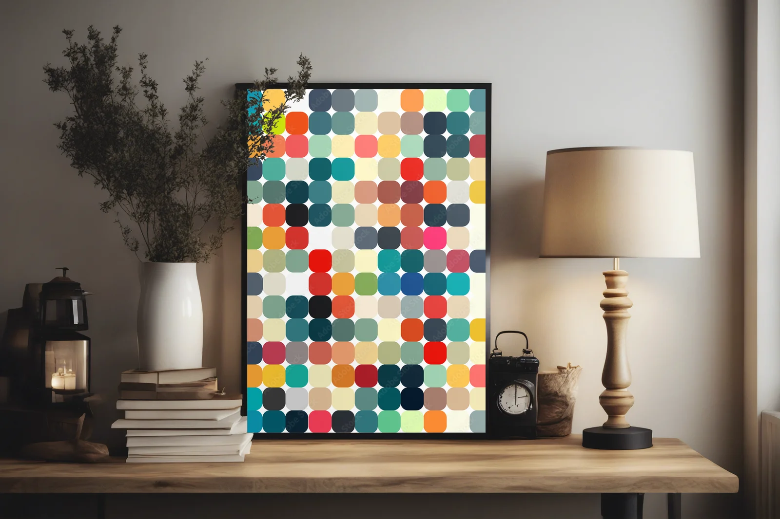 Retro geometria i elegancja w odcieniach zieleni