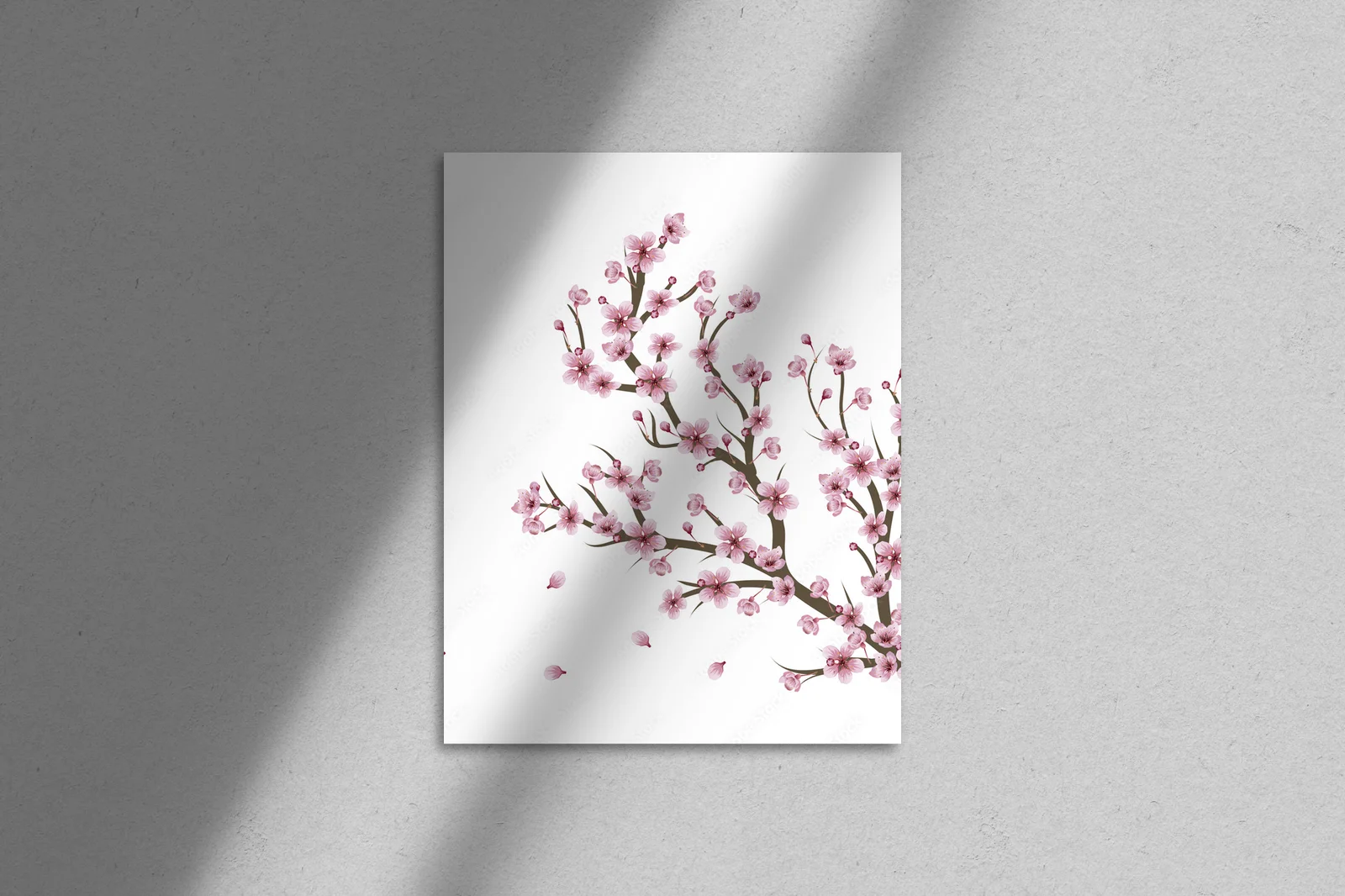 Ravishing Cherry Blossom Branch in White Hues