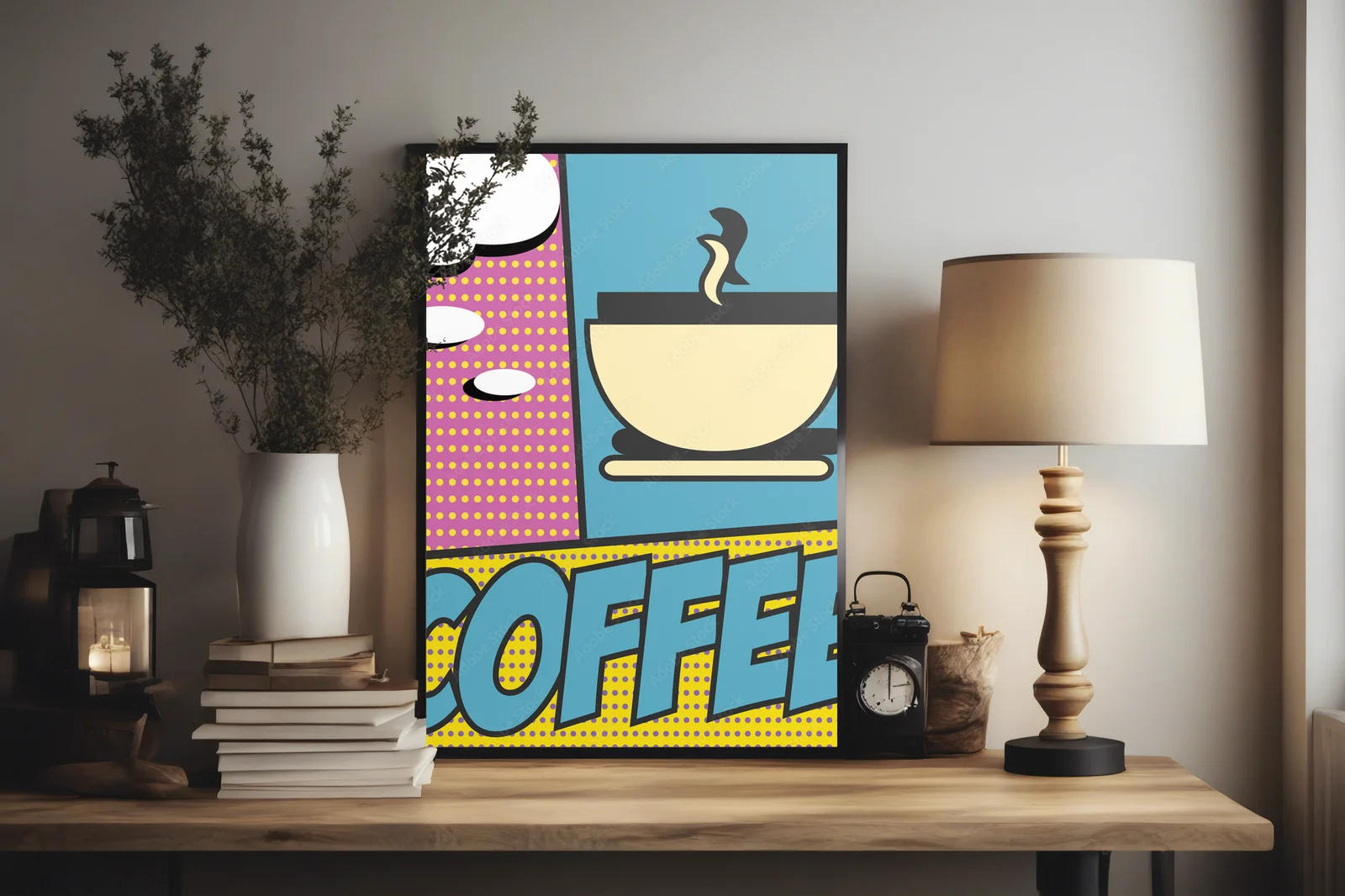 Energia pop art w miękkich, turkusowych barwach