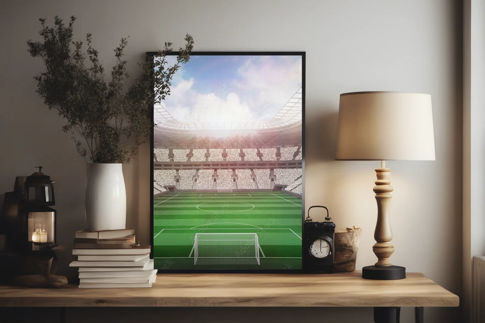 Zachwycający stadion piłkarski z entuzjastycznymi kibicami
