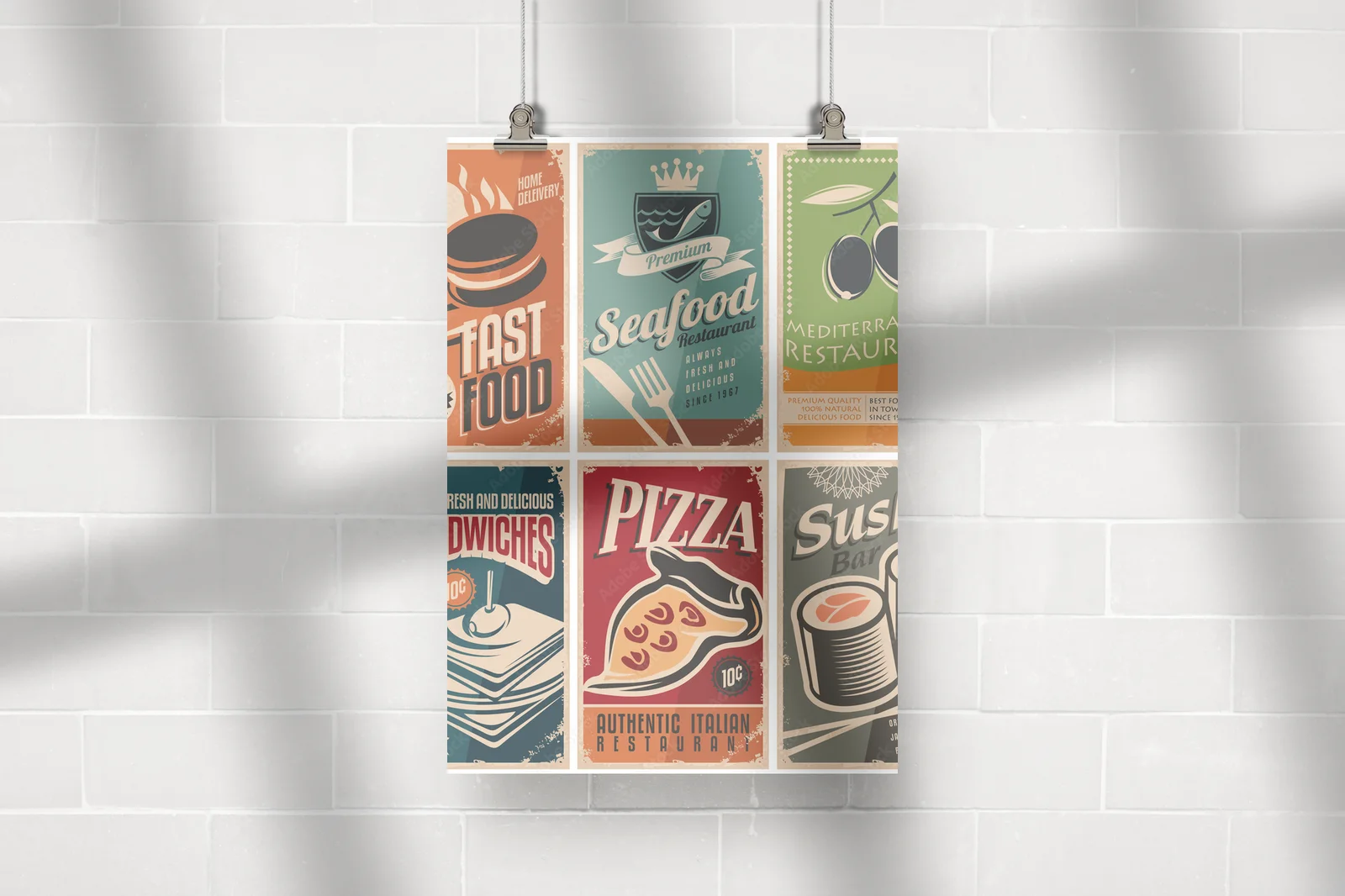 Vintage magia w kolorowych plakatach gastronomicznych