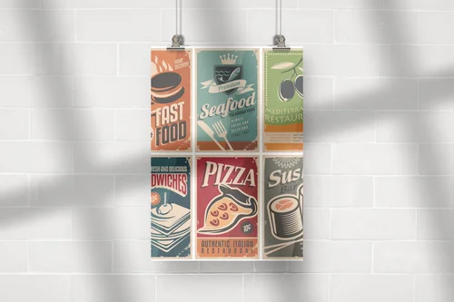 Vintage magia w kolorowych plakatach gastronomicznych