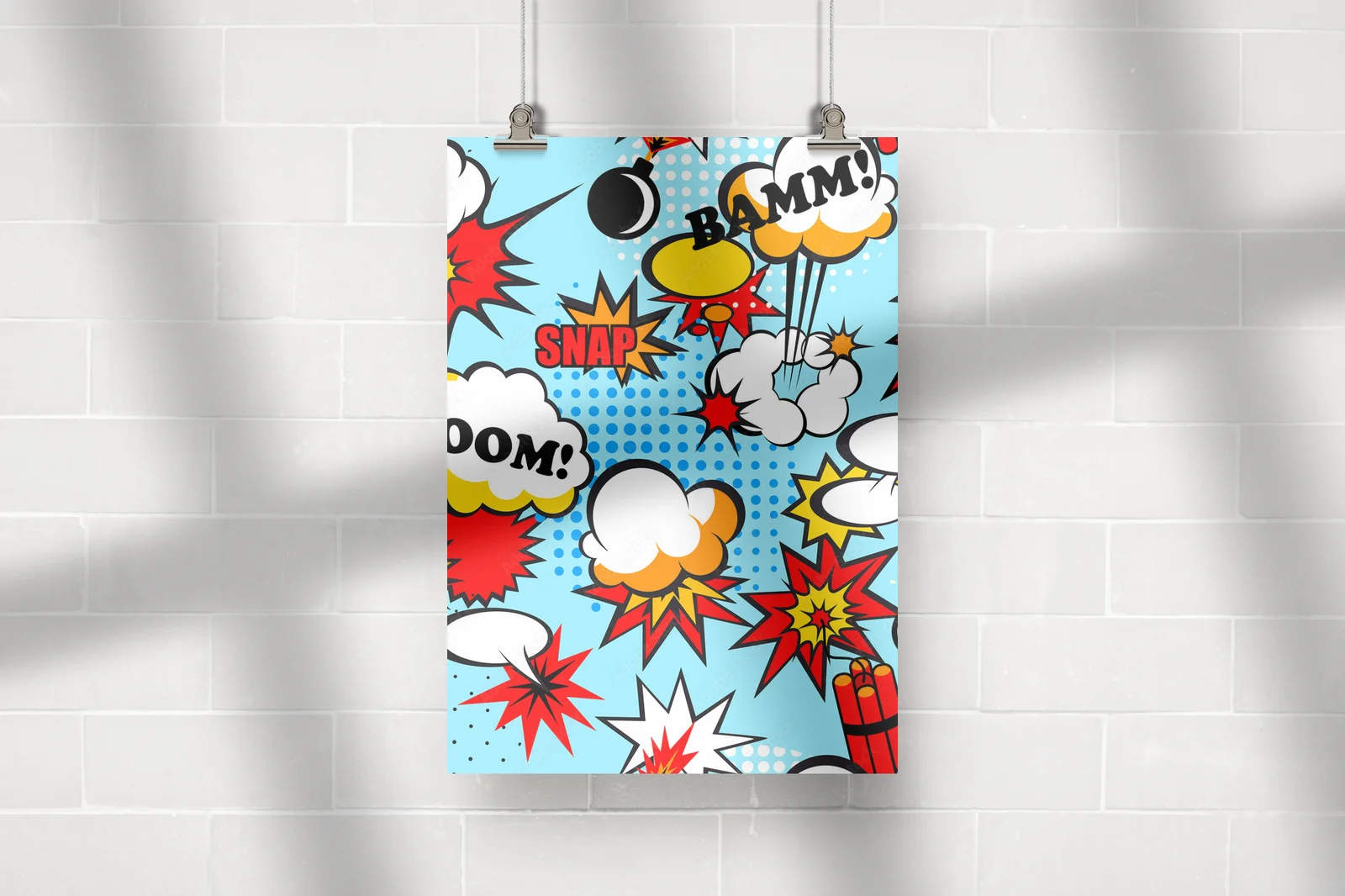 Słoneczny pop art w niebieskich odcieniach