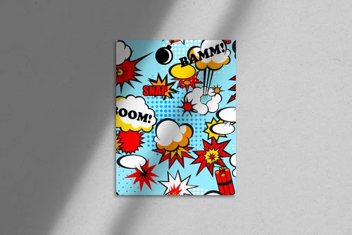 Słoneczny pop art w niebieskich odcieniach