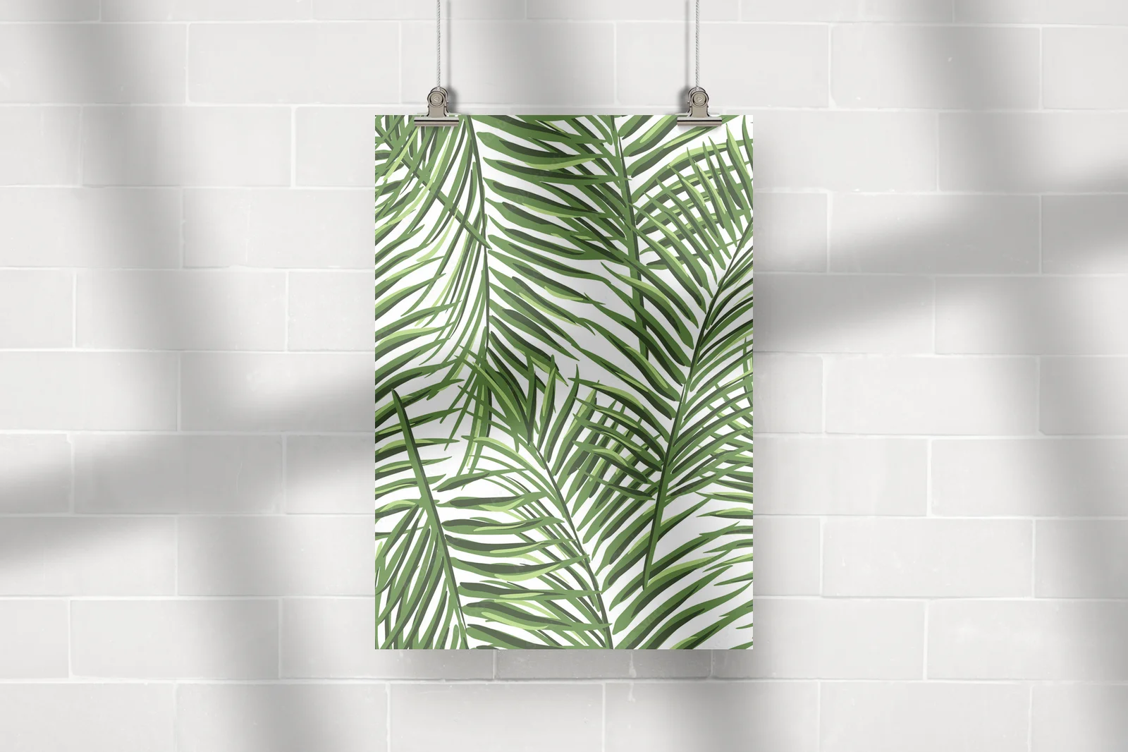 Tropikalne liście palm w jasnej harmonii