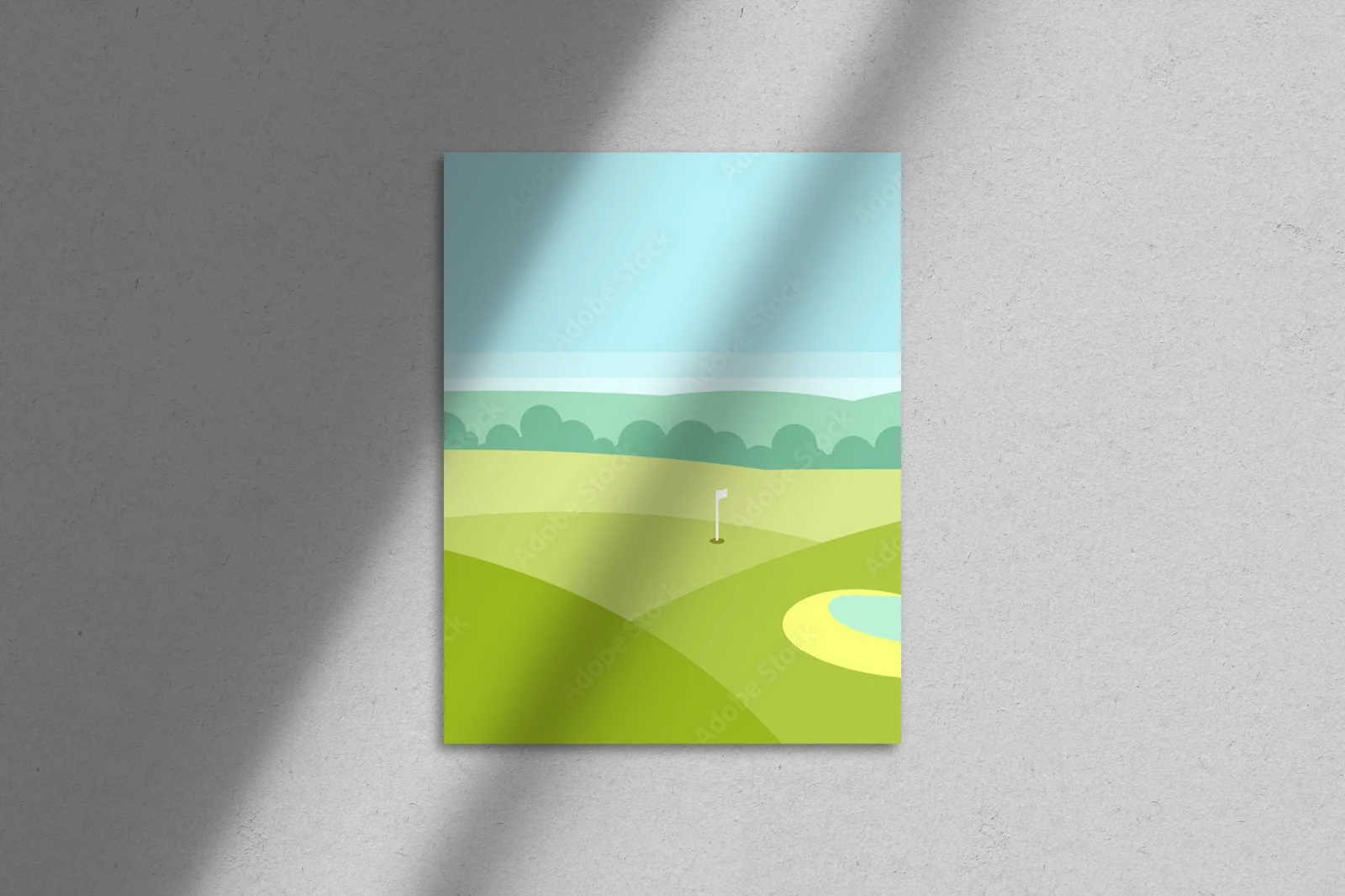 Zachwycający golfowy krajobraz w pastelowych tonach