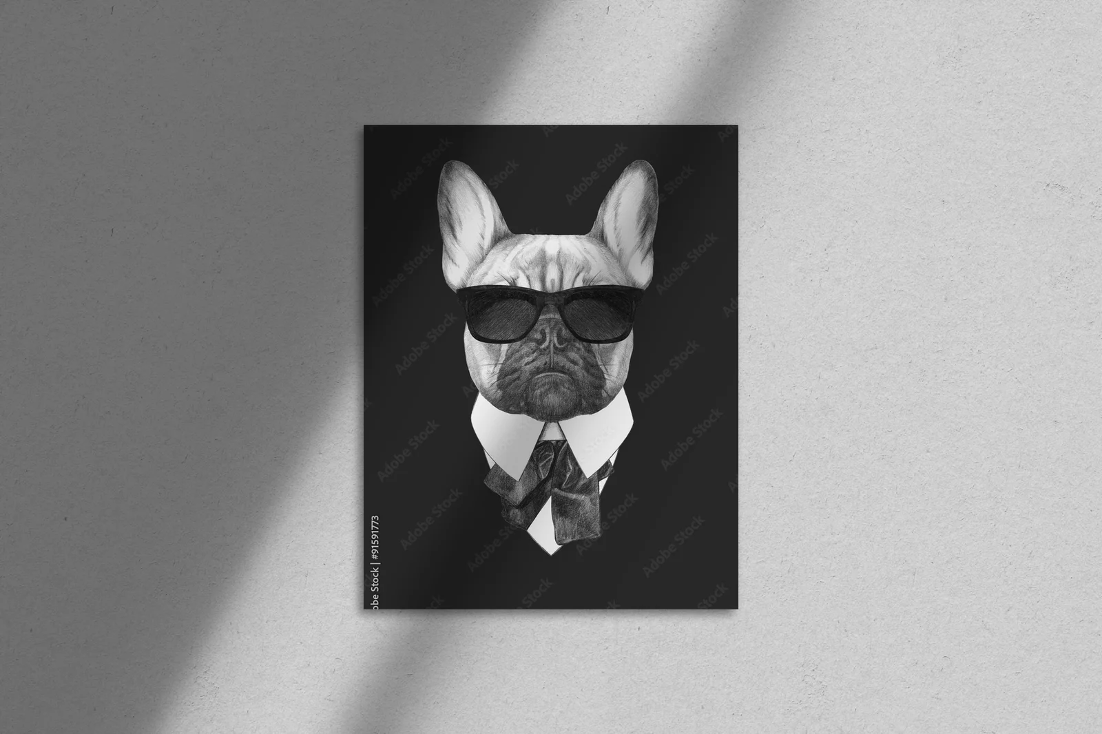 Elegancki francuski buldog w stylu retro
