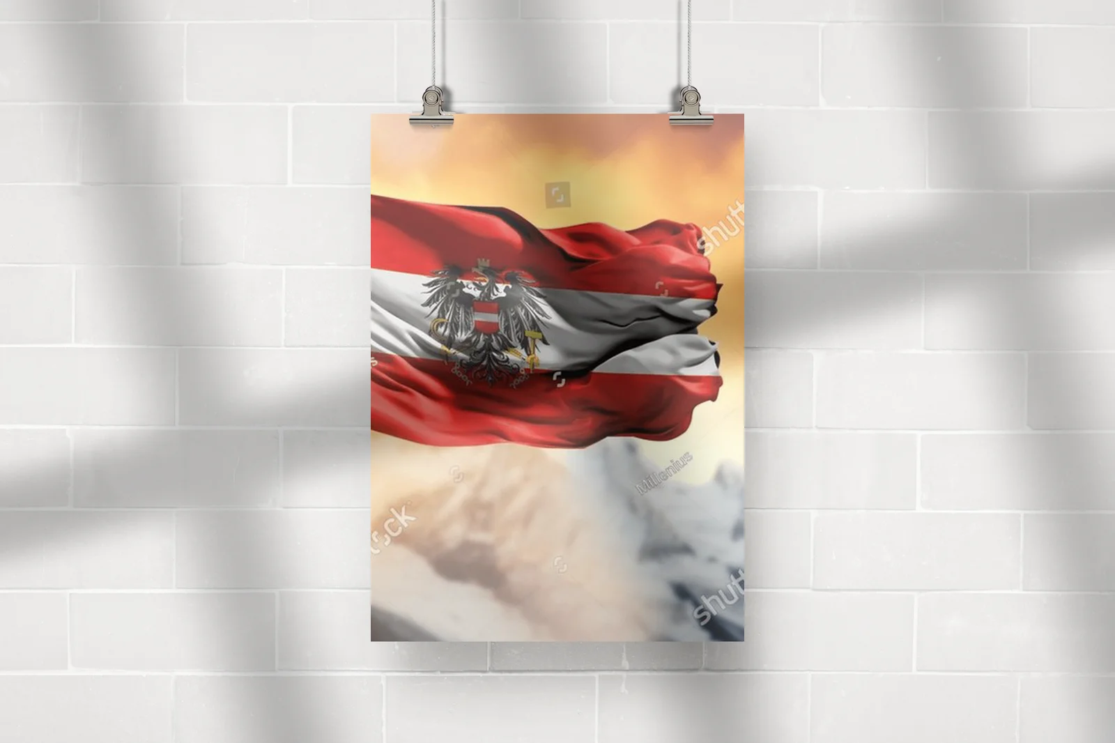 Słoneczne uniesienia z flagą Austrii w tle