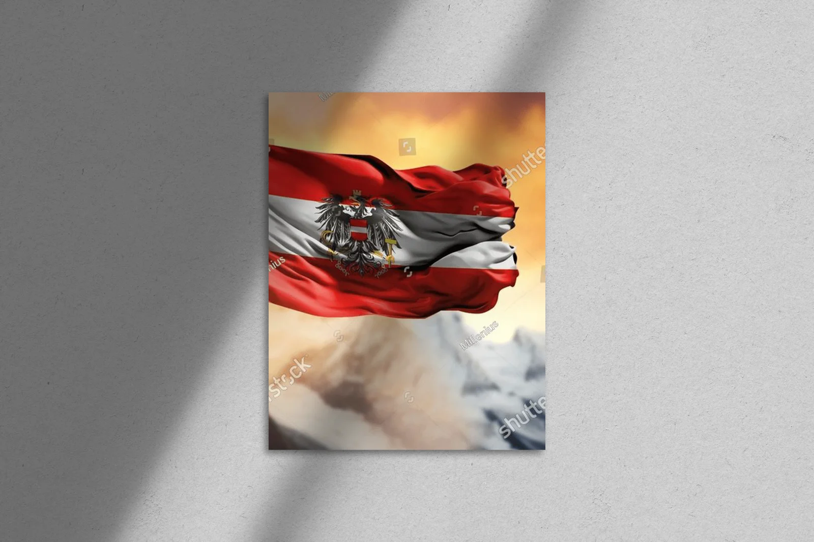 Słoneczne uniesienia z flagą Austrii w tle