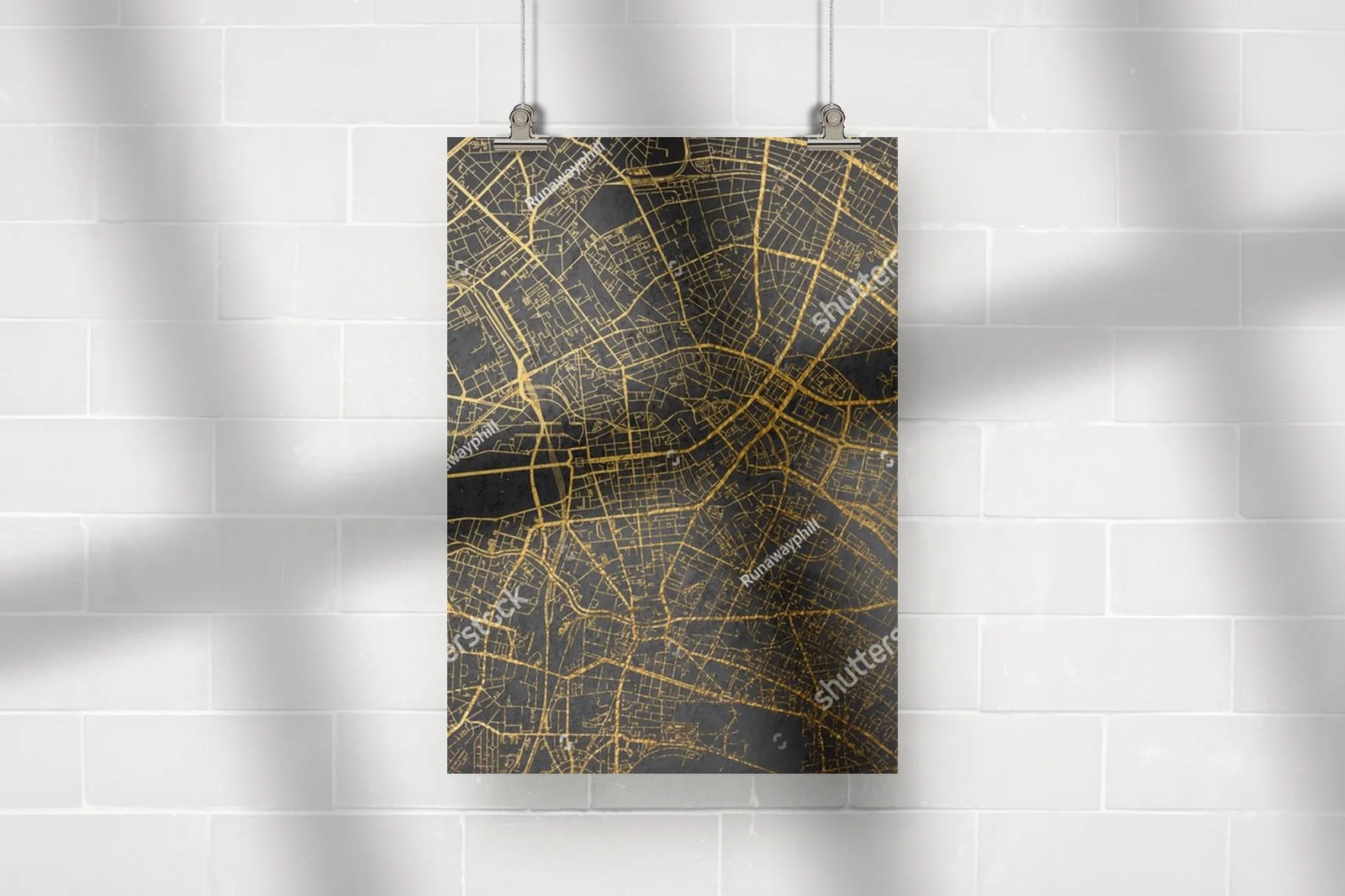 Złota mapa Hamburg w eleganckim stylu