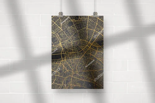 Złota mapa Hamburg w eleganckim stylu