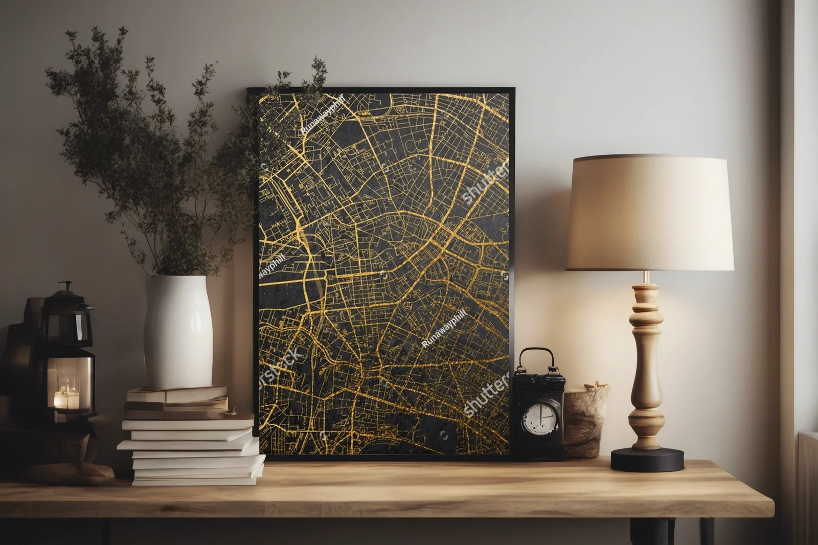Złota mapa Hamburg w eleganckim stylu