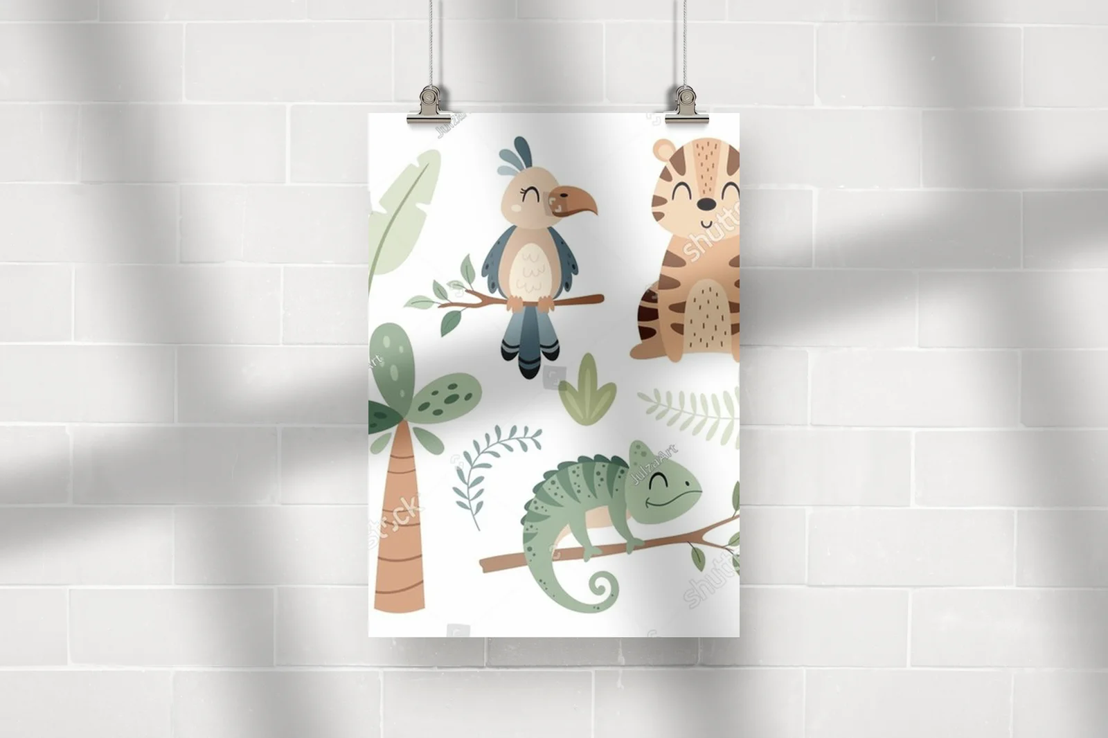 Urocze jungle stwory w pastelowych odcieniach