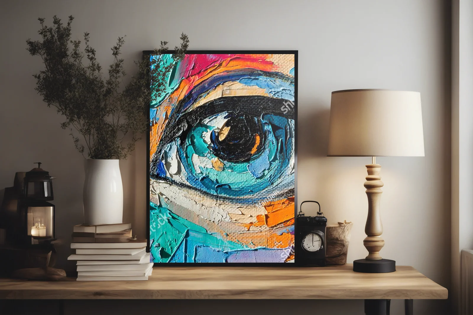 Abstrakcyjny portret dziewczyny w bogatych tonacjach