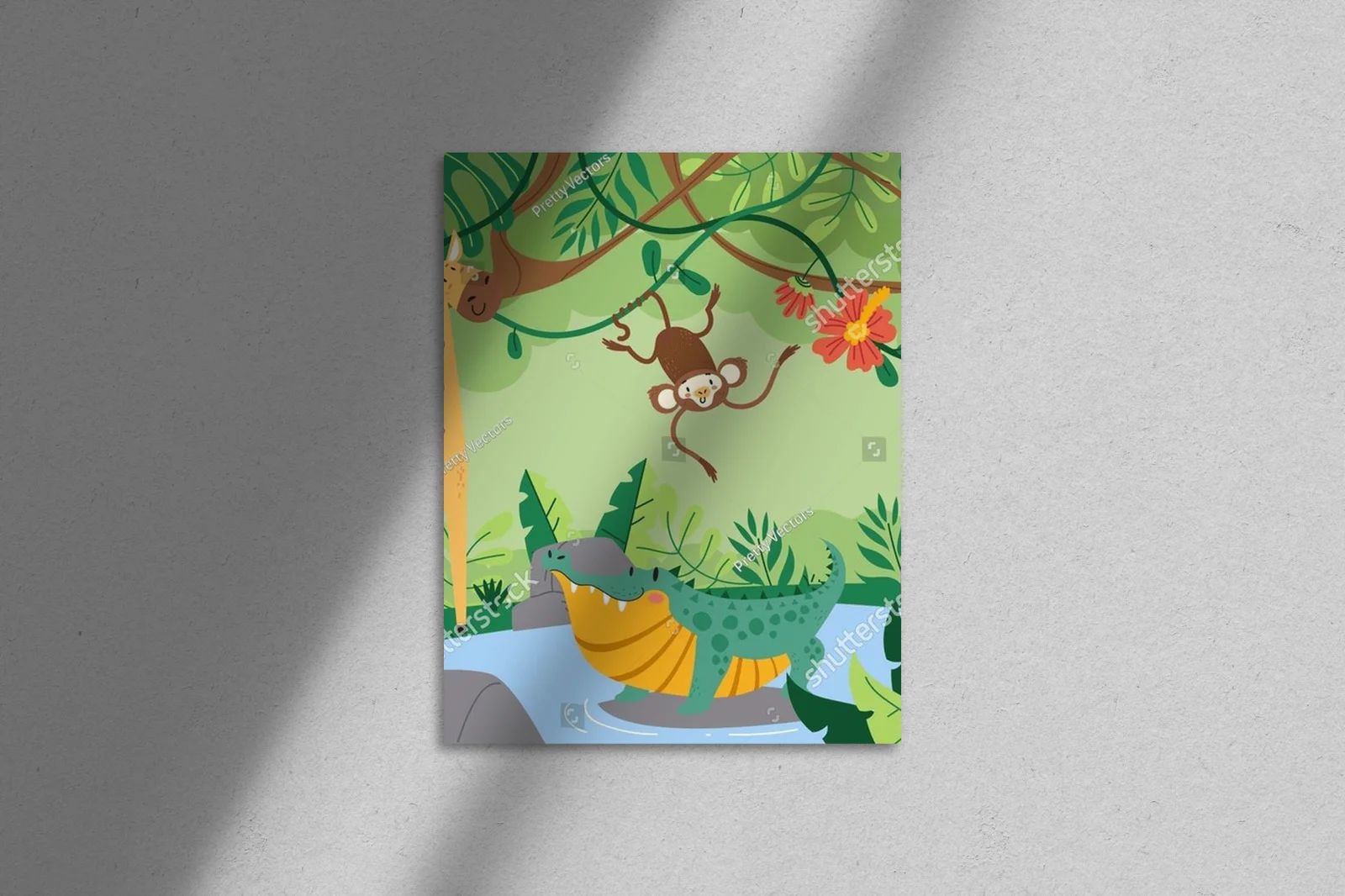 Zabawne zwierzęta w leśnej aranżacji