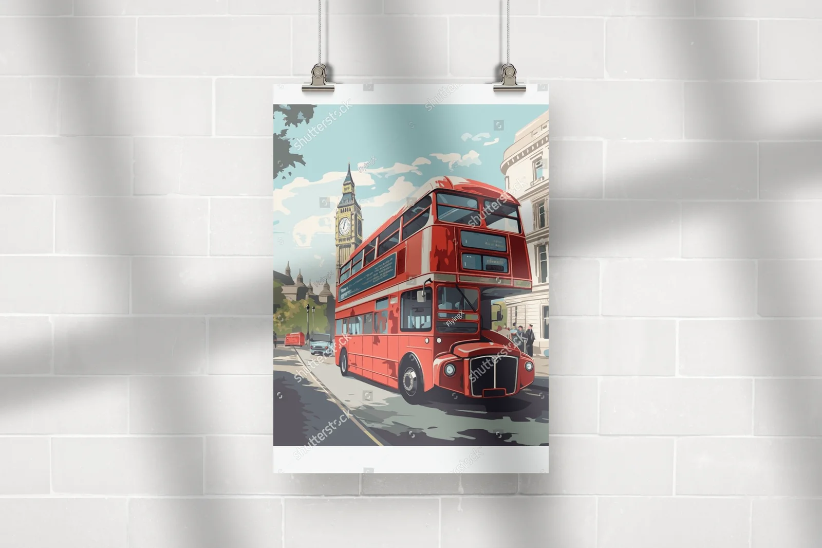 Zimowa panorama Londynu w retro stylu