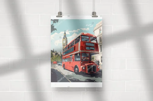 Zimowa panorama Londynu w retro stylu