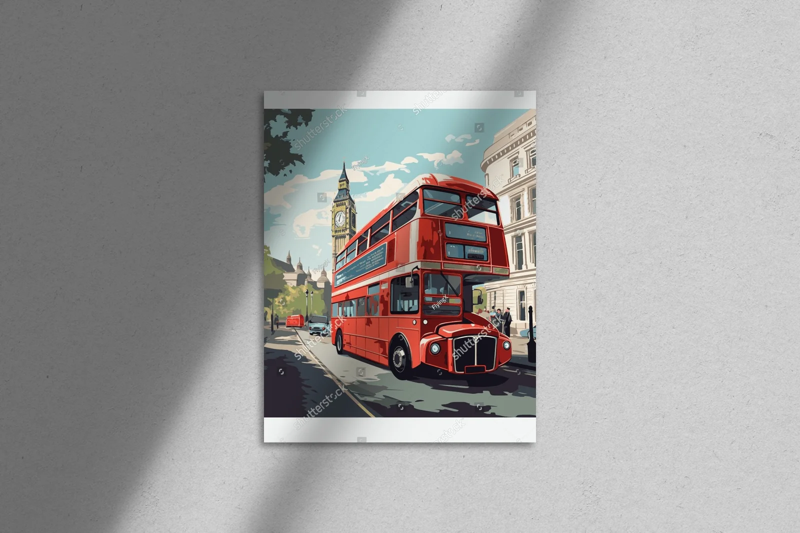 Zimowa panorama Londynu w retro stylu