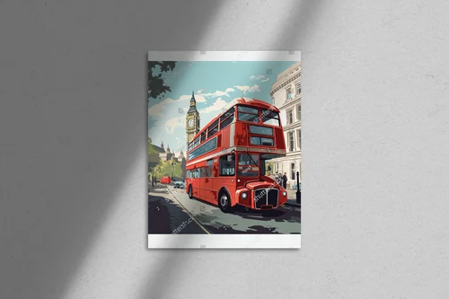 Zimowa panorama Londynu w retro stylu