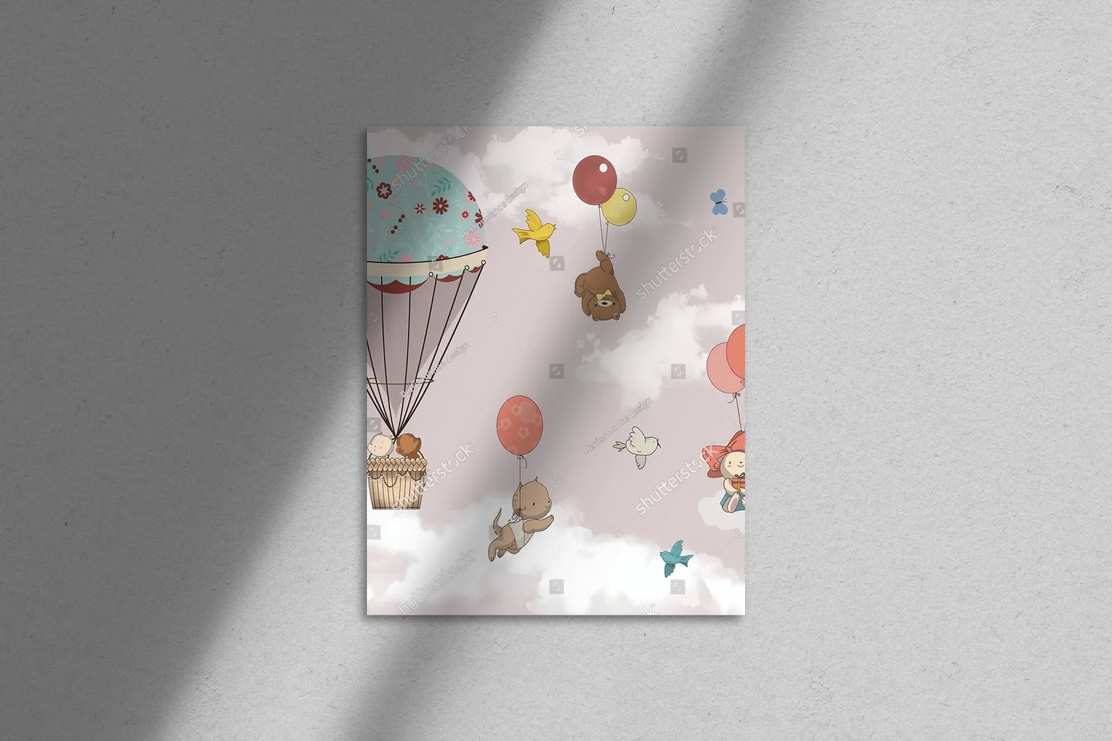 Radosne zwierzęta w pastelowym niebie