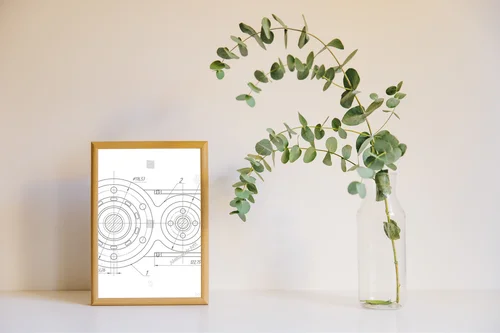 Futurystyczny mechanizm w lśniącej bieli