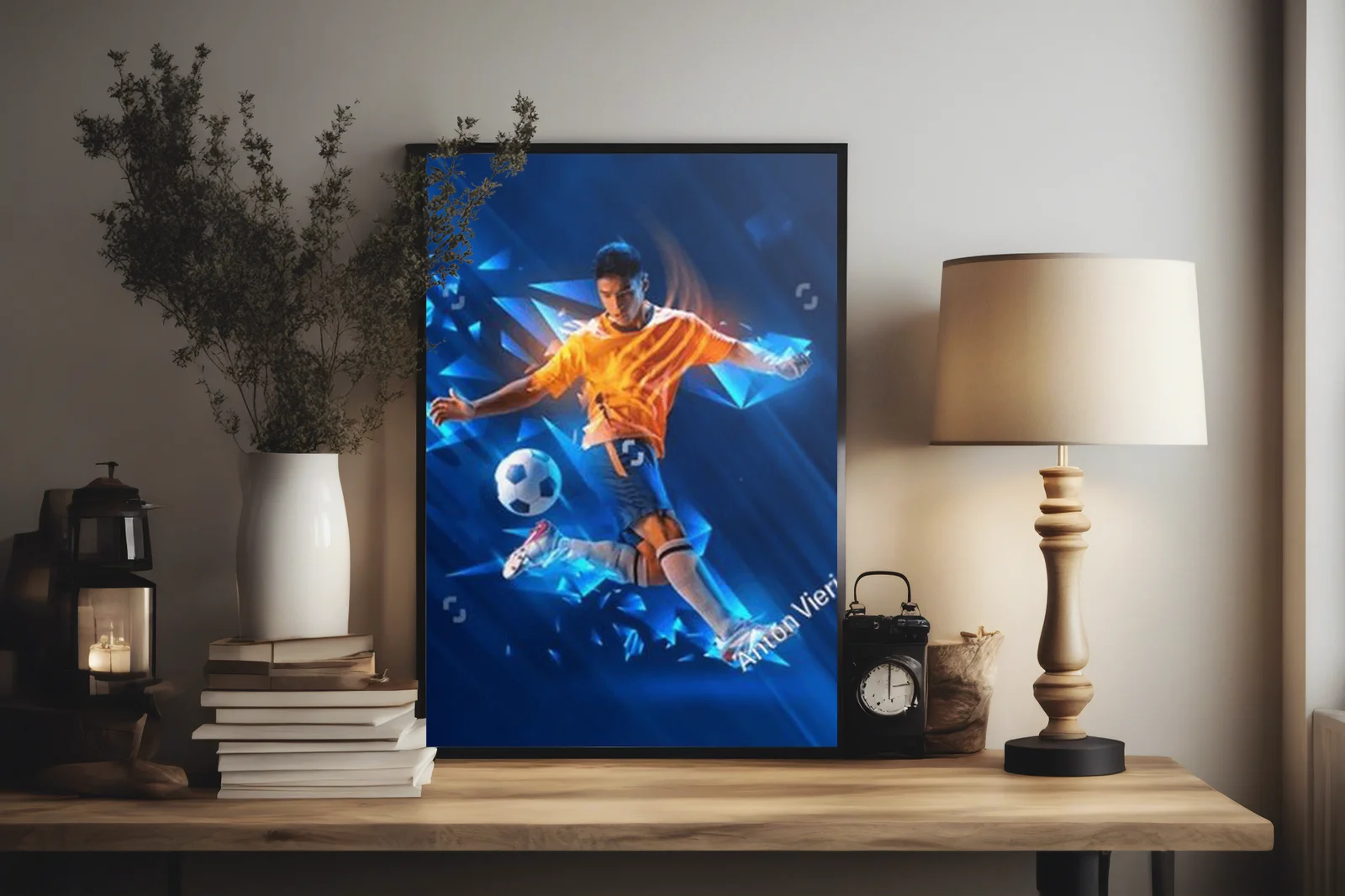 Energia i pasja w neonowej kompozycji sportowej