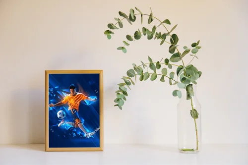 Energia i pasja w neonowej kompozycji sportowej
