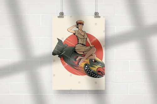 Retro wojenne inspiracje z azjatycką dziewczyną