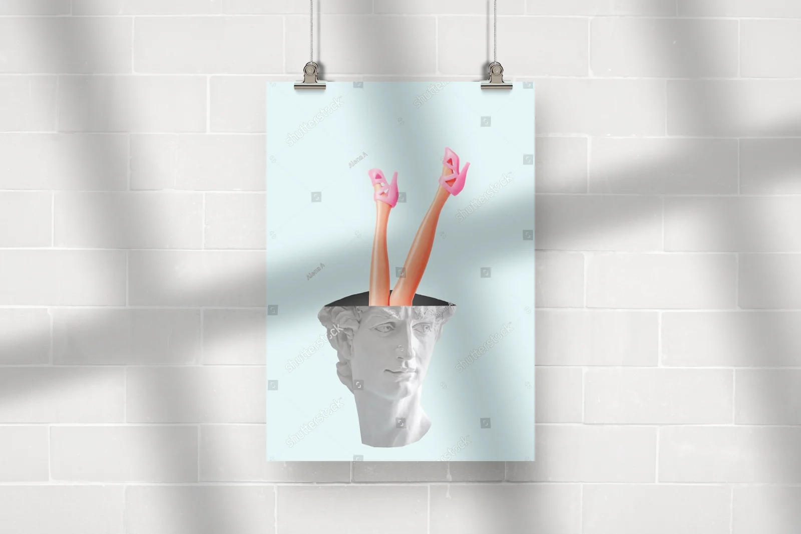 Surrealistyczna kompozycja z głową Dawida