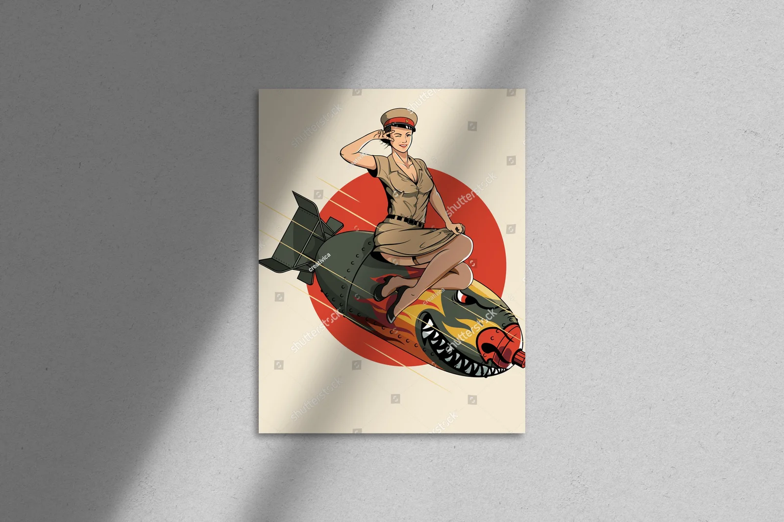 Retro wojenne inspiracje z azjatycką dziewczyną