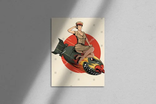 Retro wojenne inspiracje z azjatycką dziewczyną