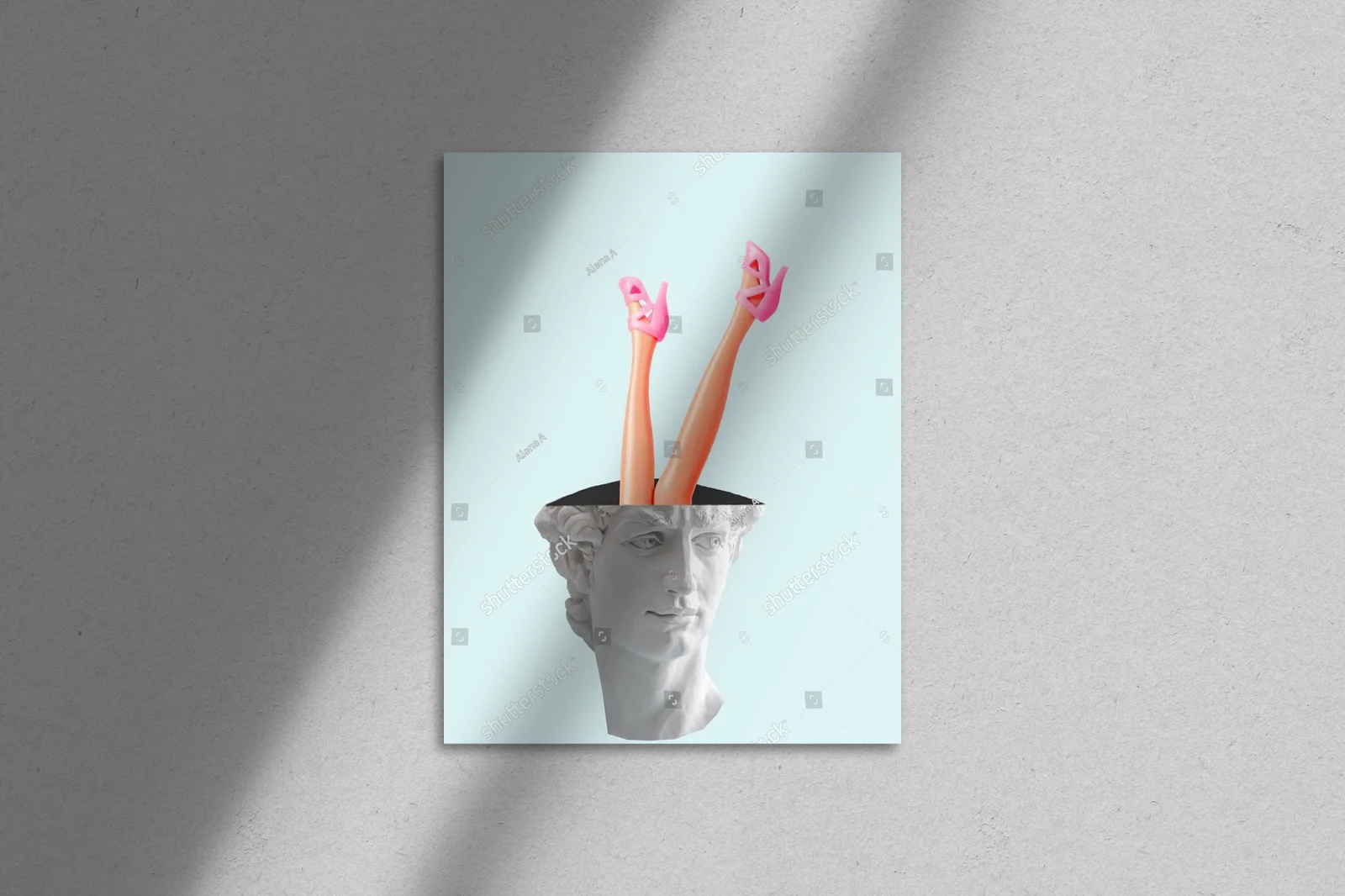 Surrealistyczna kompozycja z głową Dawida