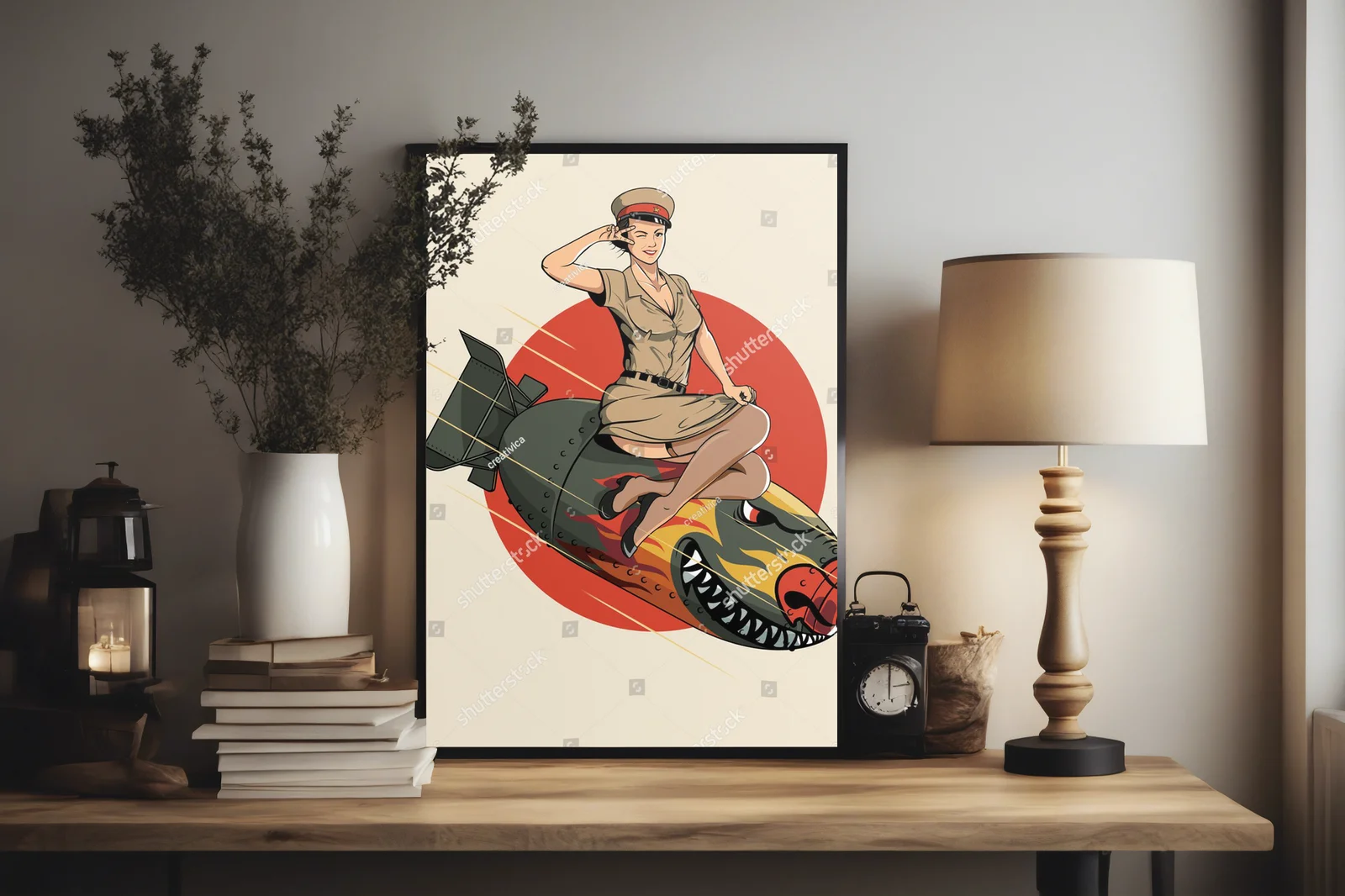 Retro wojenne inspiracje z azjatycką dziewczyną