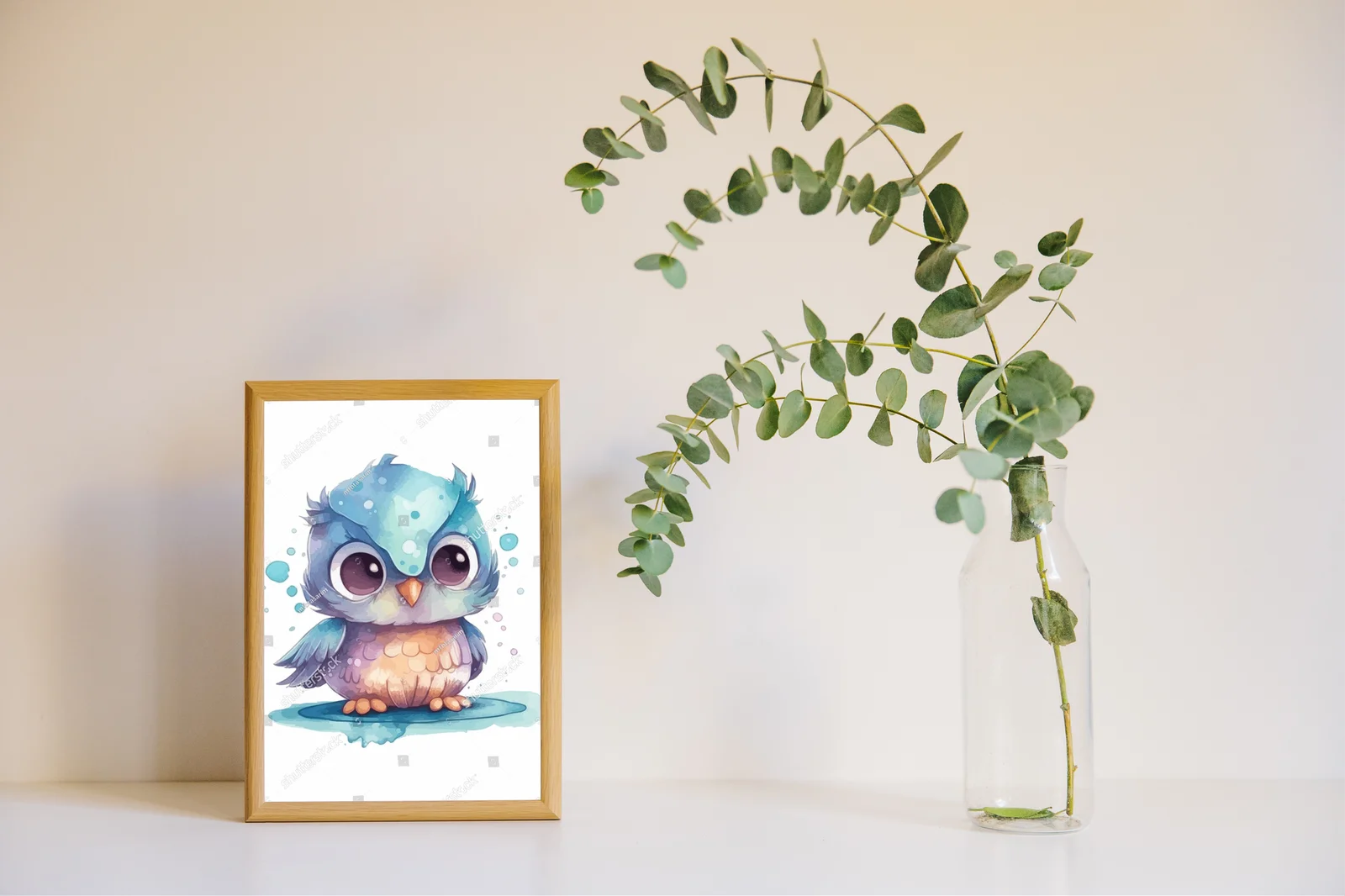 Urokliwe ilustracje z kawaii sową w pastelowych tonach