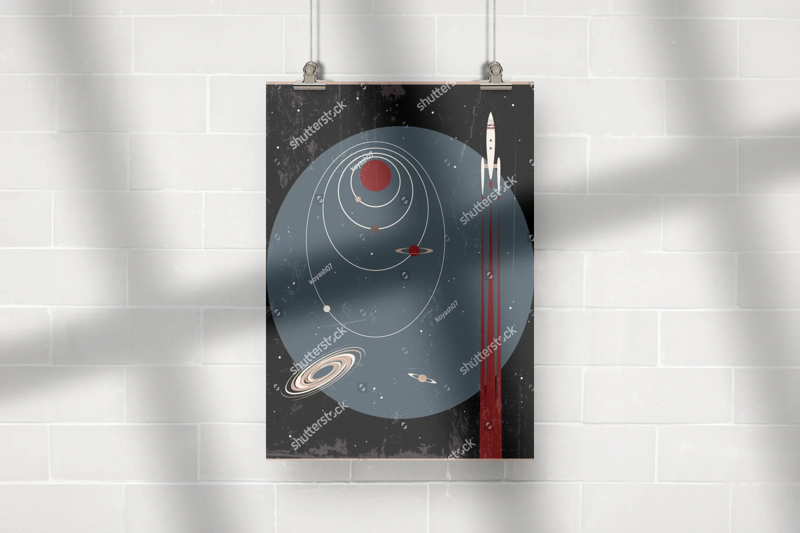 Retro futurystyczna ilustracja w stylu mid-century
