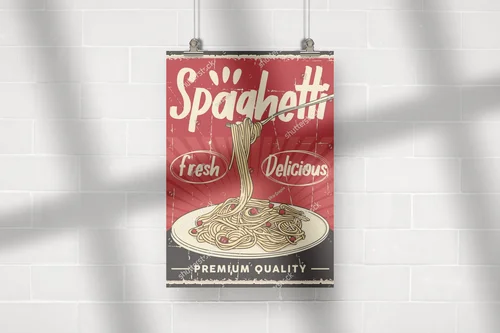 Retro urok włoskiego spaghetti w kuchennym stylu