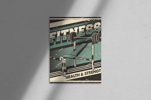 Retro ilustracja dla pasjonatów fitness