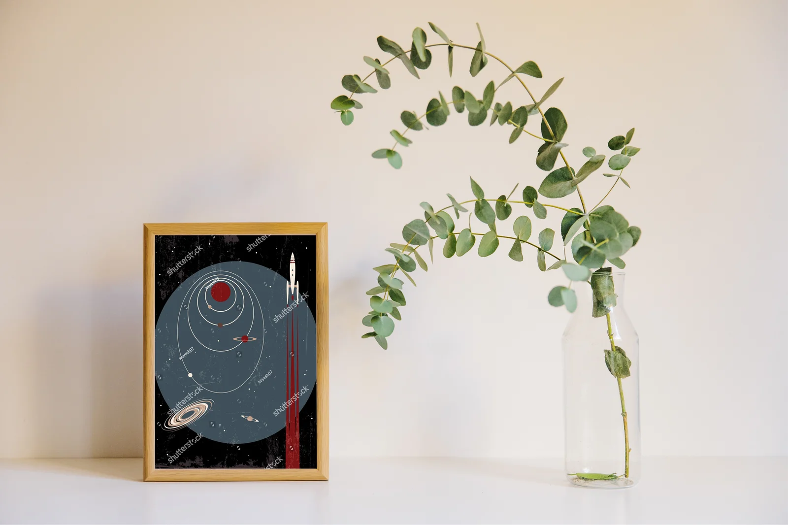 Retro futurystyczna ilustracja w stylu mid-century