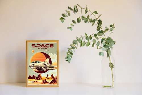 Kolorowa retro eksploracja kosmosu