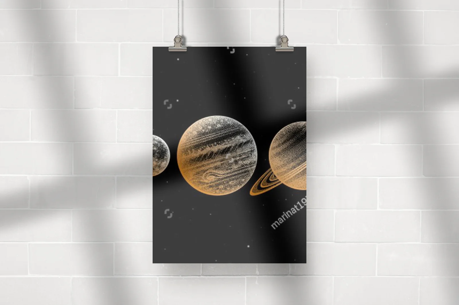 Wyprawa w Kosmos: Elegancja Planet w Czarnej Aranżacji