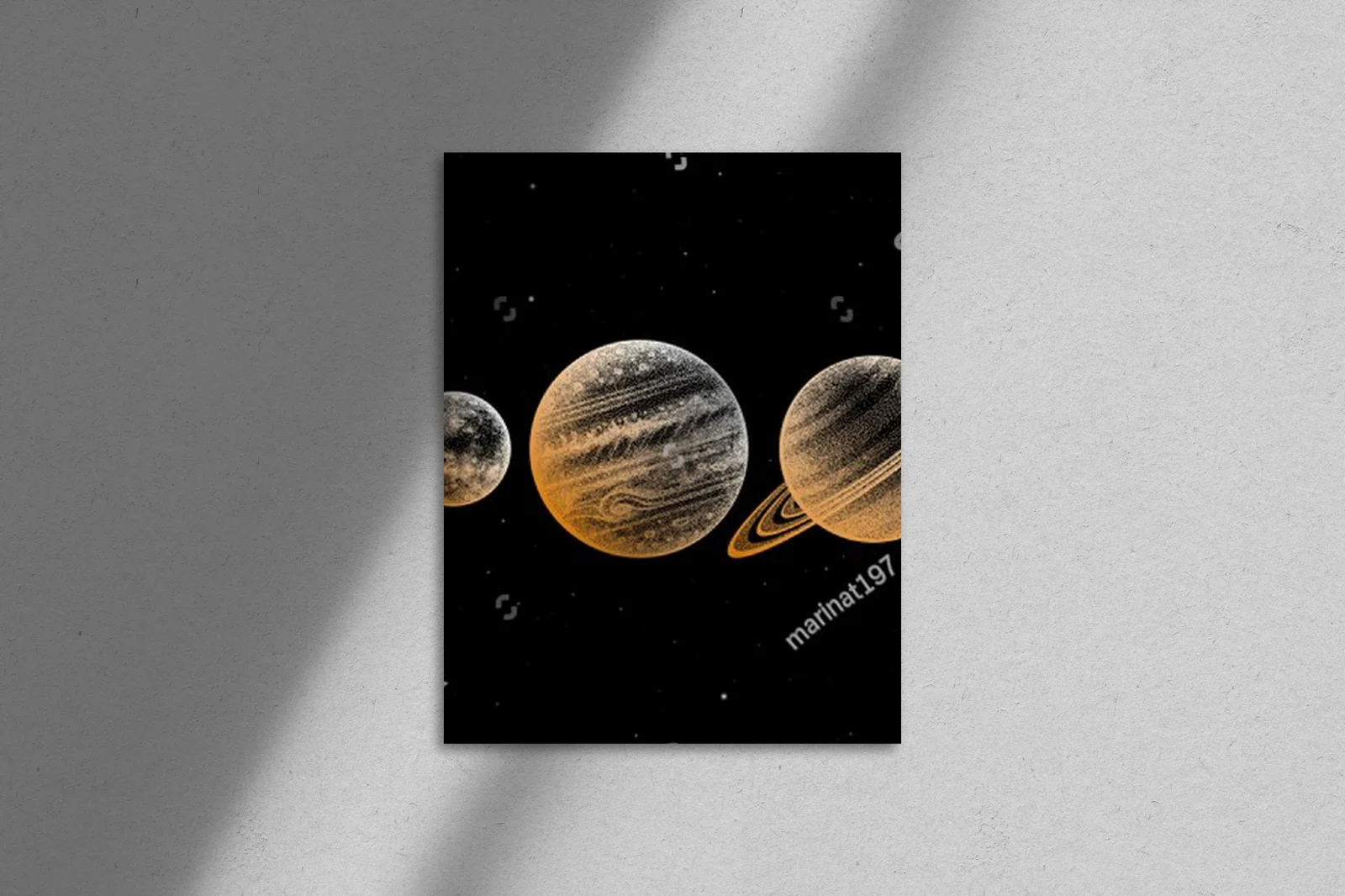 Wyprawa w Kosmos: Elegancja Planet w Czarnej Aranżacji