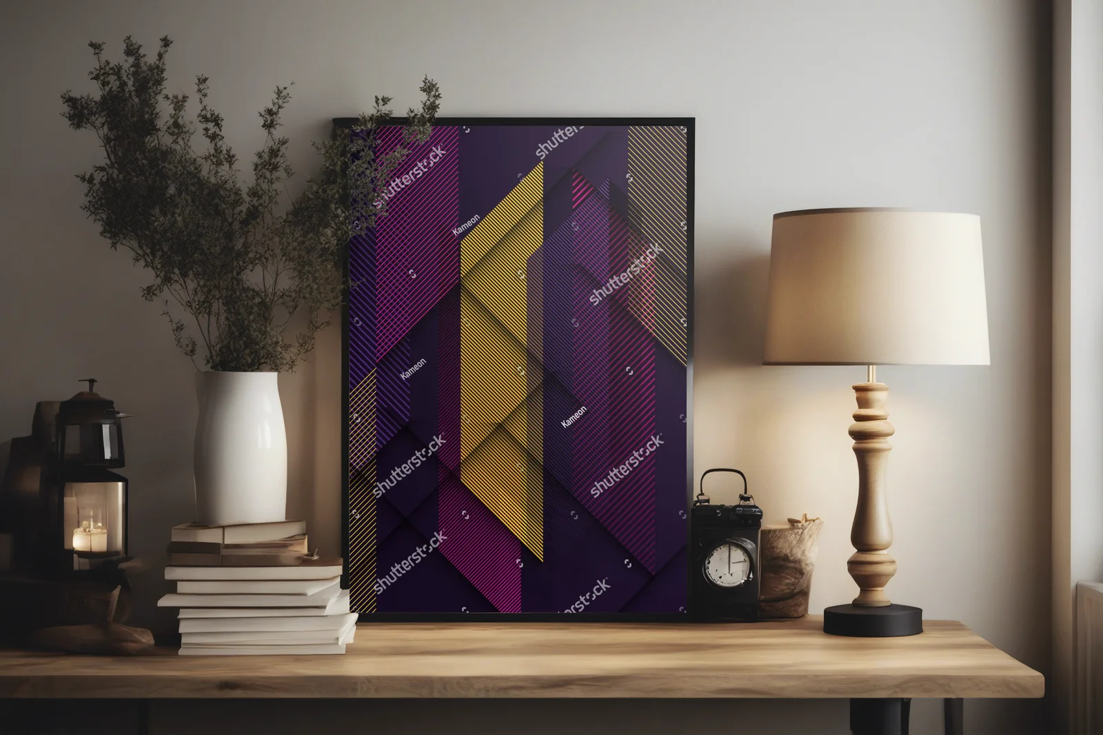 Abstrakcyjna geometria w głębokich odcieniach
