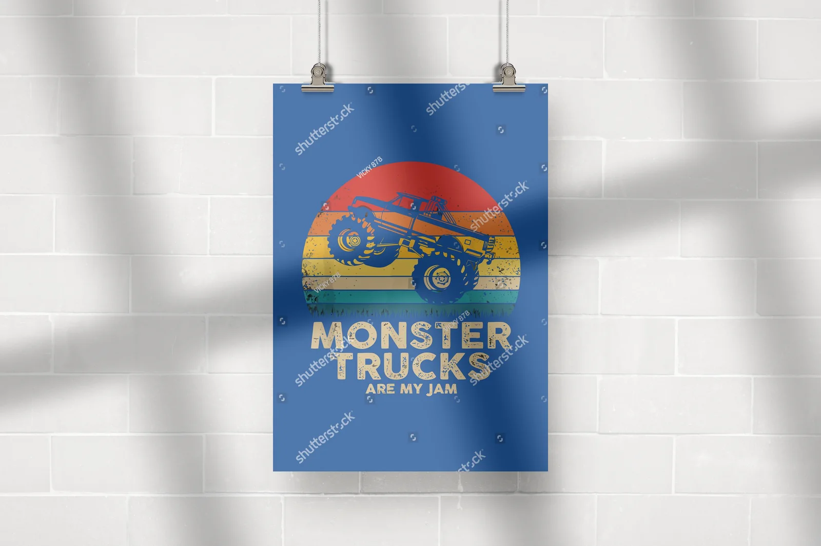 Fascynujące retro monster trucki w intensywnych barwach