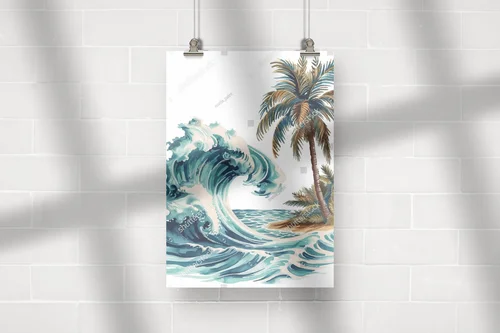 Malarskie marzenie: palmy na tle oceanu