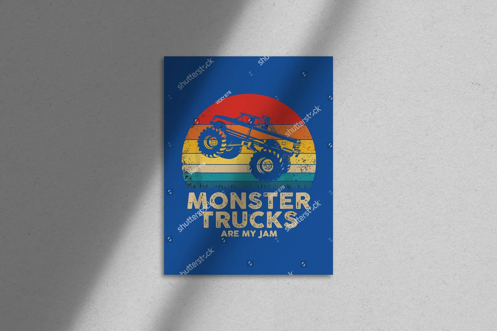 Fascynujące retro monster trucki w intensywnych barwach