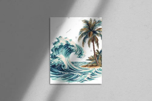 Malarskie marzenie: palmy na tle oceanu