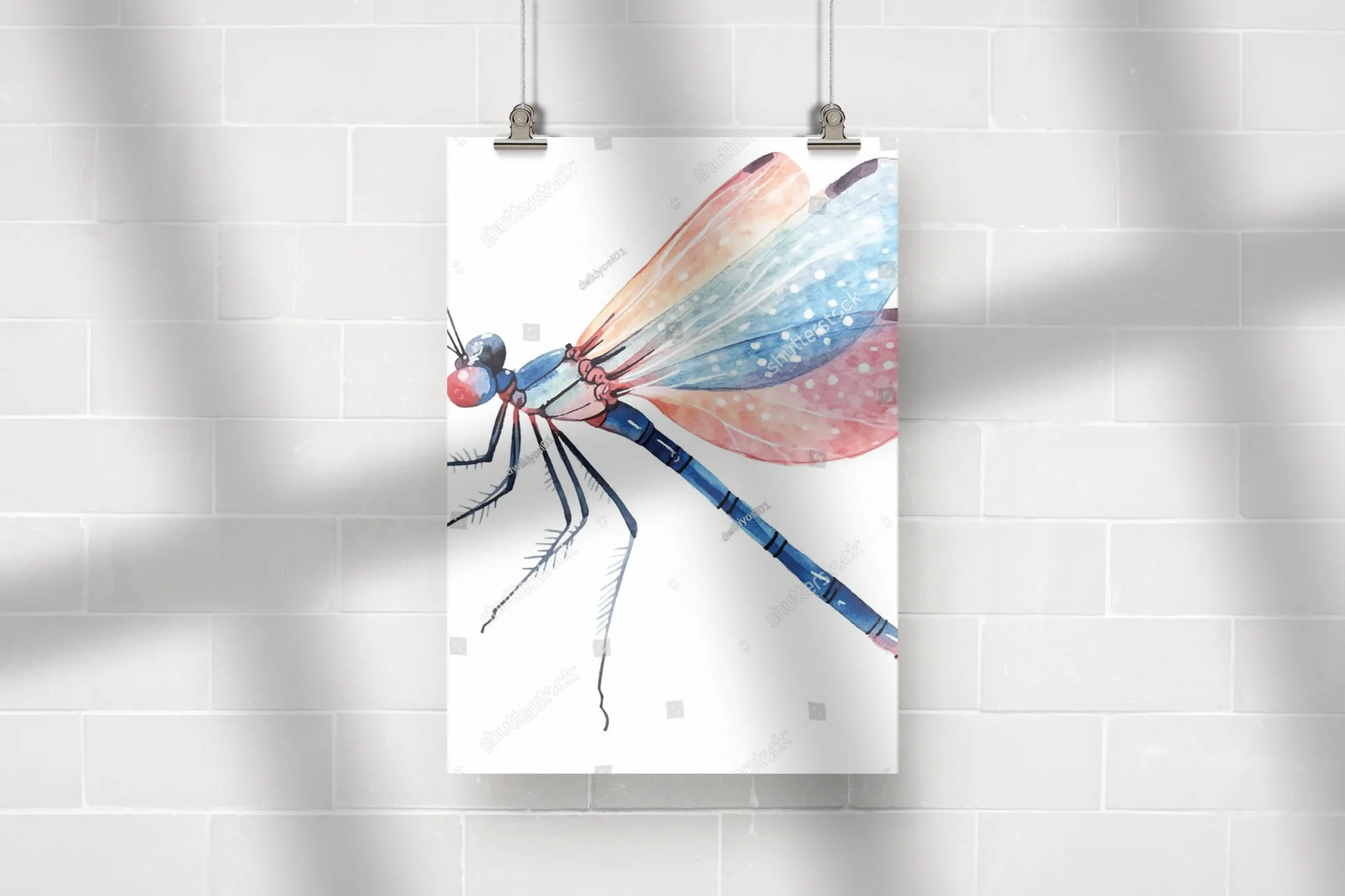 Zachwycająca ilustracja damselfly na tle bieli