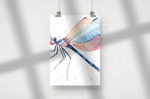 Zachwycająca ilustracja damselfly na tle bieli