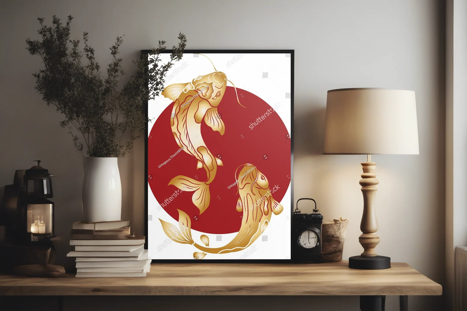 Elegancka kompozycja ryb koi w wystawnych barwach