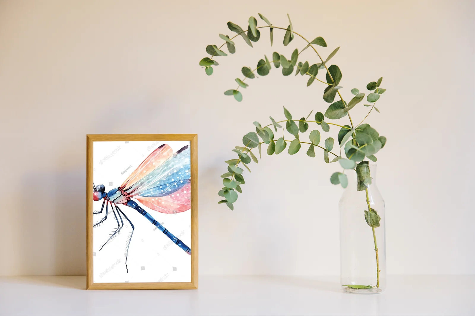 Zachwycająca ilustracja damselfly na tle bieli